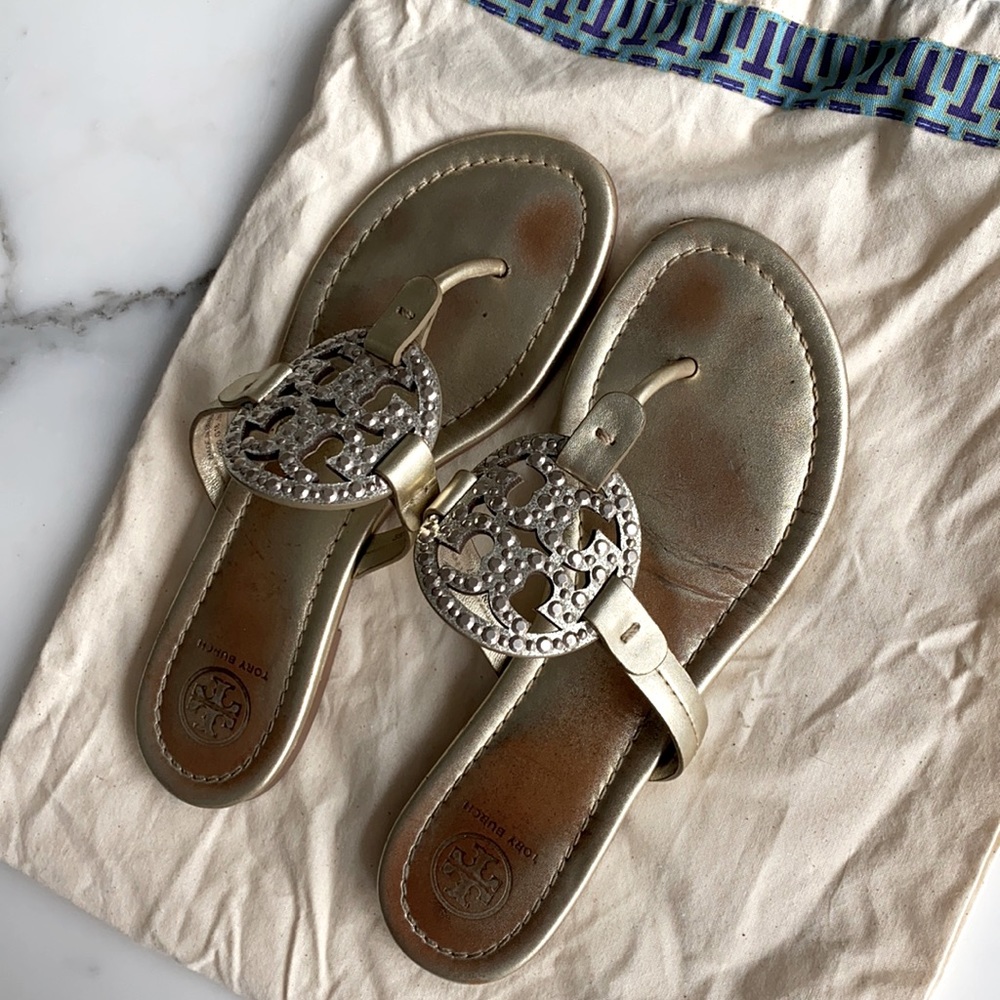 Tory Burch gold sandals